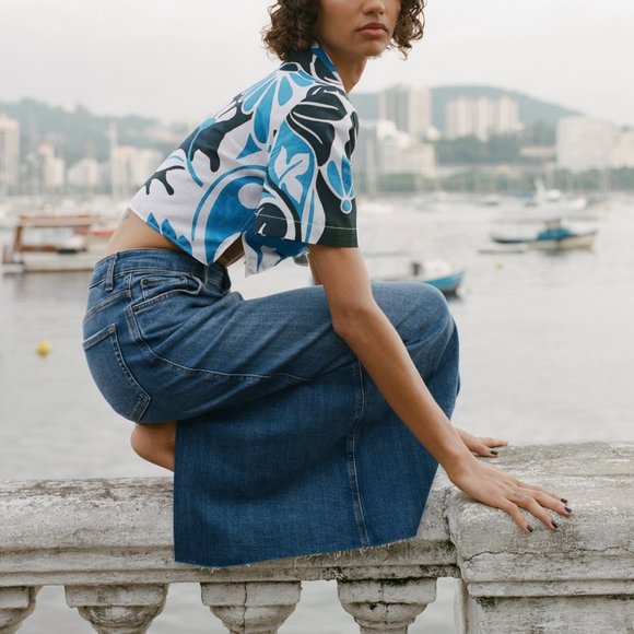 Zara Stretch Denim Pencil Skirt - Picture 4 of 13